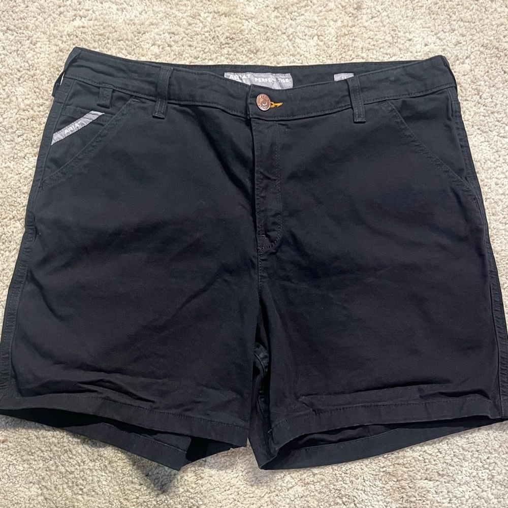 Ariat Rebar Perfect Rise Work Tough Shorts Women’s 33 Black 6” Inseam